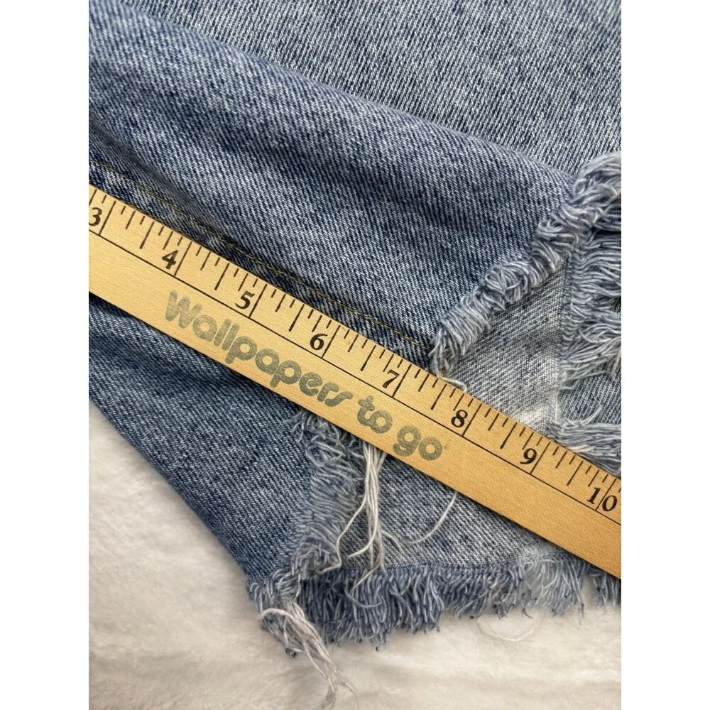 Vintage LEE Shorts 14 High Waist Light Wash Jean Denim Mom Made In USA 80's